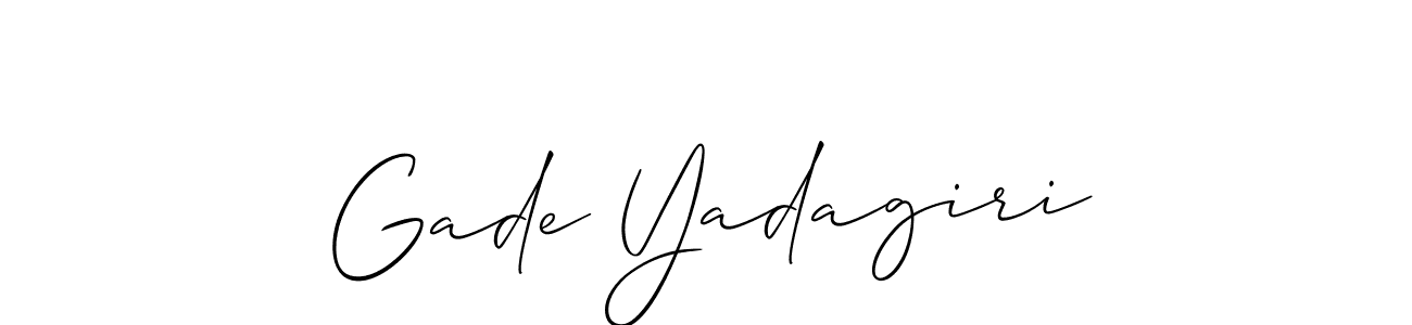 The best way (Allison_Script) to make a short signature is to pick only two or three words in your name. The name Gade Yadagiri include a total of six letters. For converting this name. Gade Yadagiri signature style 2 images and pictures png