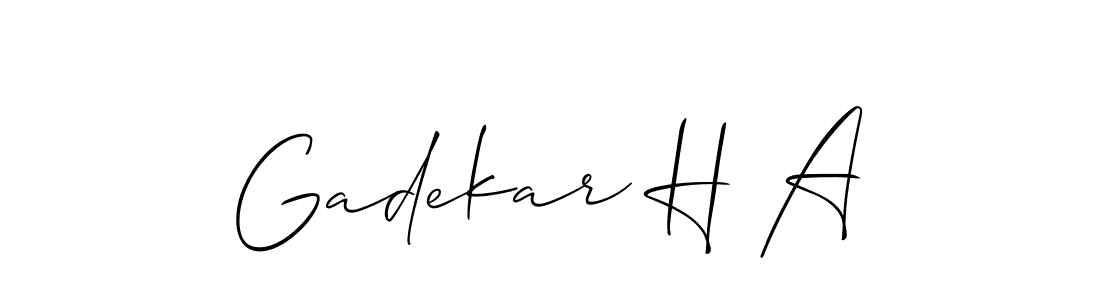 How to make Gadekar H A signature? Allison_Script is a professional autograph style. Create handwritten signature for Gadekar H A name. Gadekar H A signature style 2 images and pictures png
