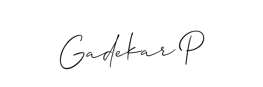 You should practise on your own different ways (Allison_Script) to write your name (Gadekar P) in signature. don't let someone else do it for you. Gadekar P signature style 2 images and pictures png