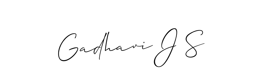 How to make Gadhavi J S signature? Allison_Script is a professional autograph style. Create handwritten signature for Gadhavi J S name. Gadhavi J S signature style 2 images and pictures png