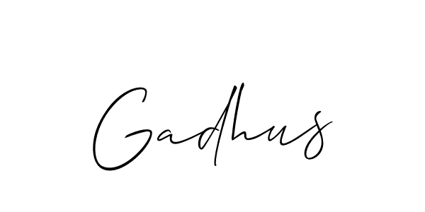 Design your own signature with our free online signature maker. With this signature software, you can create a handwritten (Allison_Script) signature for name Gadhus. Gadhus signature style 2 images and pictures png