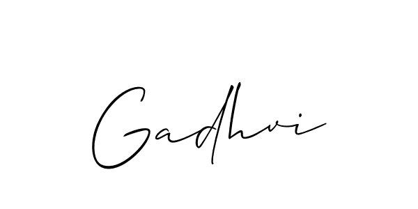 Create a beautiful signature design for name Gadhvi. With this signature (Allison_Script) fonts, you can make a handwritten signature for free. Gadhvi signature style 2 images and pictures png