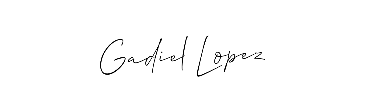 Also You can easily find your signature by using the search form. We will create Gadiel Lopez name handwritten signature images for you free of cost using Allison_Script sign style. Gadiel Lopez signature style 2 images and pictures png