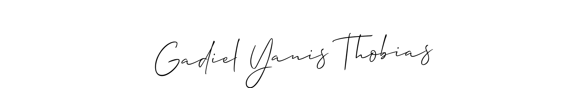 See photos of Gadiel Yanis Thobias official signature by Spectra . Check more albums & portfolios. Read reviews & check more about Allison_Script font. Gadiel Yanis Thobias signature style 2 images and pictures png