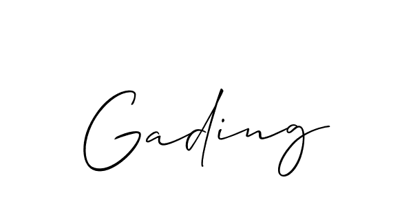 It looks lik you need a new signature style for name Gading. Design unique handwritten (Allison_Script) signature with our free signature maker in just a few clicks. Gading signature style 2 images and pictures png