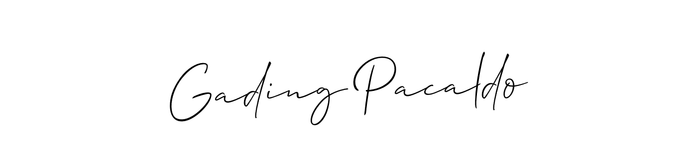 Check out images of Autograph of Gading Pacaldo name. Actor Gading Pacaldo Signature Style. Allison_Script is a professional sign style online. Gading Pacaldo signature style 2 images and pictures png