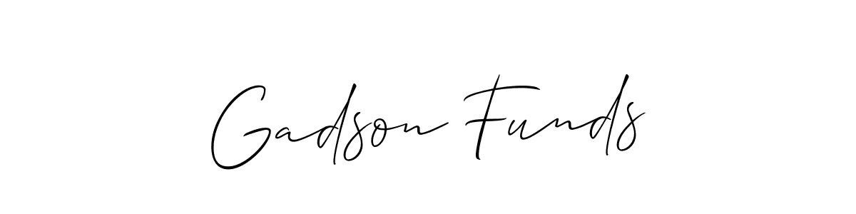 The best way (Allison_Script) to make a short signature is to pick only two or three words in your name. The name Gadson Funds include a total of six letters. For converting this name. Gadson Funds signature style 2 images and pictures png