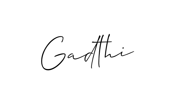 Make a beautiful signature design for name Gadthi. With this signature (Allison_Script) style, you can create a handwritten signature for free. Gadthi signature style 2 images and pictures png