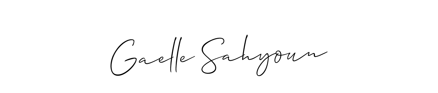 Create a beautiful signature design for name Gaelle Sahyoun. With this signature (Allison_Script) fonts, you can make a handwritten signature for free. Gaelle Sahyoun signature style 2 images and pictures png