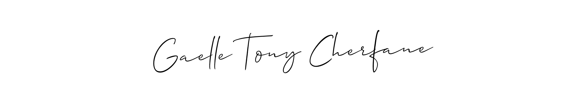 How to make Gaelle Tony Cherfane name signature. Use Allison_Script style for creating short signs online. This is the latest handwritten sign. Gaelle Tony Cherfane signature style 2 images and pictures png