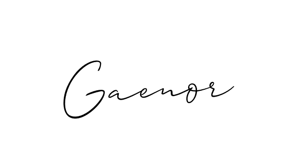 Similarly Allison_Script is the best handwritten signature design. Signature creator online .You can use it as an online autograph creator for name Gaenor. Gaenor signature style 2 images and pictures png