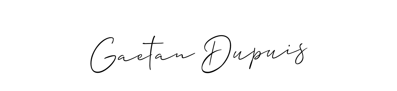How to make Gaetan Dupuis name signature. Use Allison_Script style for creating short signs online. This is the latest handwritten sign. Gaetan Dupuis signature style 2 images and pictures png