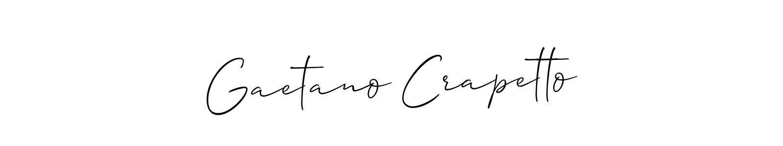 It looks lik you need a new signature style for name Gaetano Crapetto. Design unique handwritten (Allison_Script) signature with our free signature maker in just a few clicks. Gaetano Crapetto signature style 2 images and pictures png