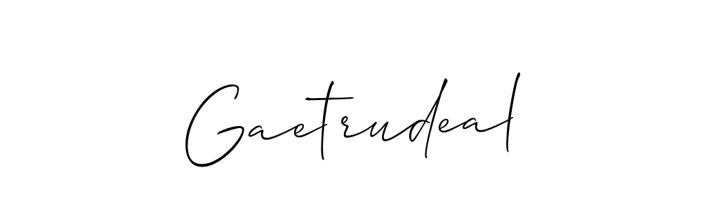 It looks lik you need a new signature style for name Gaetrudeal. Design unique handwritten (Allison_Script) signature with our free signature maker in just a few clicks. Gaetrudeal signature style 2 images and pictures png