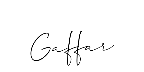 Design your own signature with our free online signature maker. With this signature software, you can create a handwritten (Allison_Script) signature for name Gaffar. Gaffar signature style 2 images and pictures png