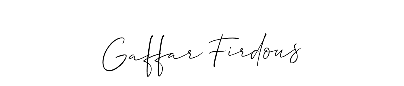 How to make Gaffar Firdous name signature. Use Allison_Script style for creating short signs online. This is the latest handwritten sign. Gaffar Firdous signature style 2 images and pictures png