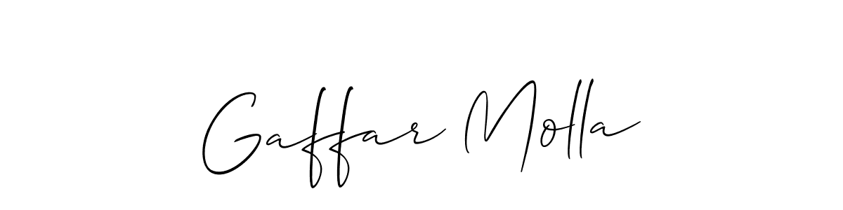 Use a signature maker to create a handwritten signature online. With this signature software, you can design (Allison_Script) your own signature for name Gaffar Molla. Gaffar Molla signature style 2 images and pictures png