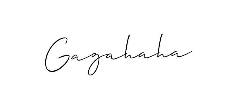 Make a beautiful signature design for name Gagahaha. With this signature (Allison_Script) style, you can create a handwritten signature for free. Gagahaha signature style 2 images and pictures png
