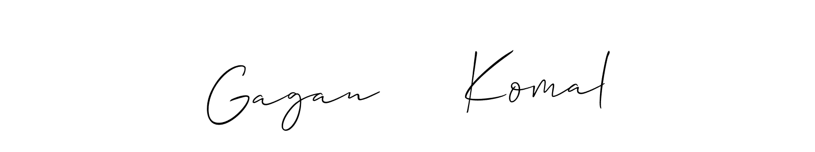 Make a beautiful signature design for name Gagan      Komal. With this signature (Allison_Script) style, you can create a handwritten signature for free. Gagan      Komal signature style 2 images and pictures png