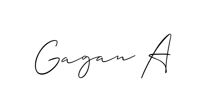 Gagan A stylish signature style. Best Handwritten Sign (Allison_Script) for my name. Handwritten Signature Collection Ideas for my name Gagan A. Gagan A signature style 2 images and pictures png