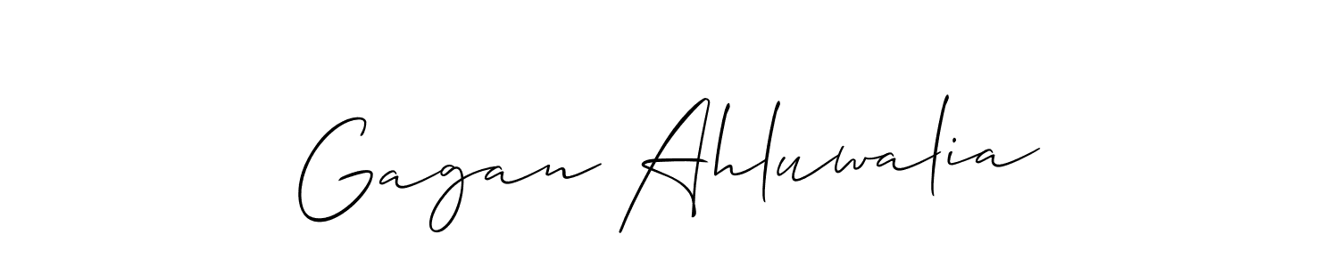 Allison_Script is a professional signature style that is perfect for those who want to add a touch of class to their signature. It is also a great choice for those who want to make their signature more unique. Get Gagan Ahluwalia name to fancy signature for free. Gagan Ahluwalia signature style 2 images and pictures png