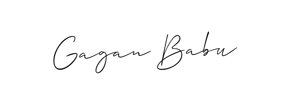 Make a beautiful signature design for name Gagan Babu. With this signature (Allison_Script) style, you can create a handwritten signature for free. Gagan Babu signature style 2 images and pictures png