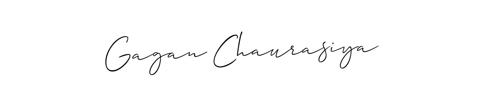 How to make Gagan Chaurasiya name signature. Use Allison_Script style for creating short signs online. This is the latest handwritten sign. Gagan Chaurasiya signature style 2 images and pictures png