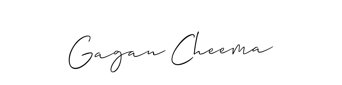 Allison_Script is a professional signature style that is perfect for those who want to add a touch of class to their signature. It is also a great choice for those who want to make their signature more unique. Get Gagan Cheema name to fancy signature for free. Gagan Cheema signature style 2 images and pictures png