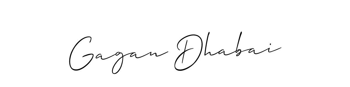 Make a beautiful signature design for name Gagan Dhabai. With this signature (Allison_Script) style, you can create a handwritten signature for free. Gagan Dhabai signature style 2 images and pictures png