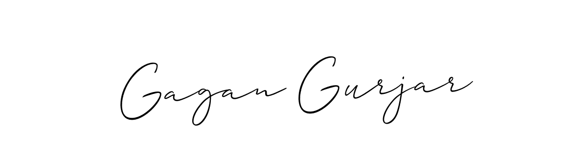 The best way (Allison_Script) to make a short signature is to pick only two or three words in your name. The name Gagan Gurjar include a total of six letters. For converting this name. Gagan Gurjar signature style 2 images and pictures png