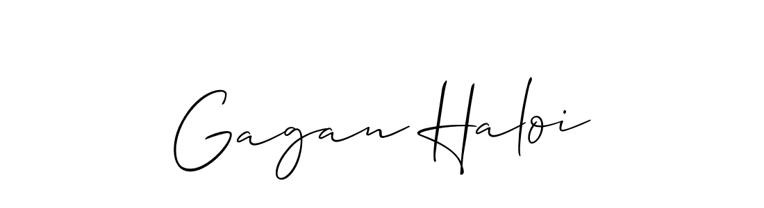 Design your own signature with our free online signature maker. With this signature software, you can create a handwritten (Allison_Script) signature for name Gagan Haloi. Gagan Haloi signature style 2 images and pictures png