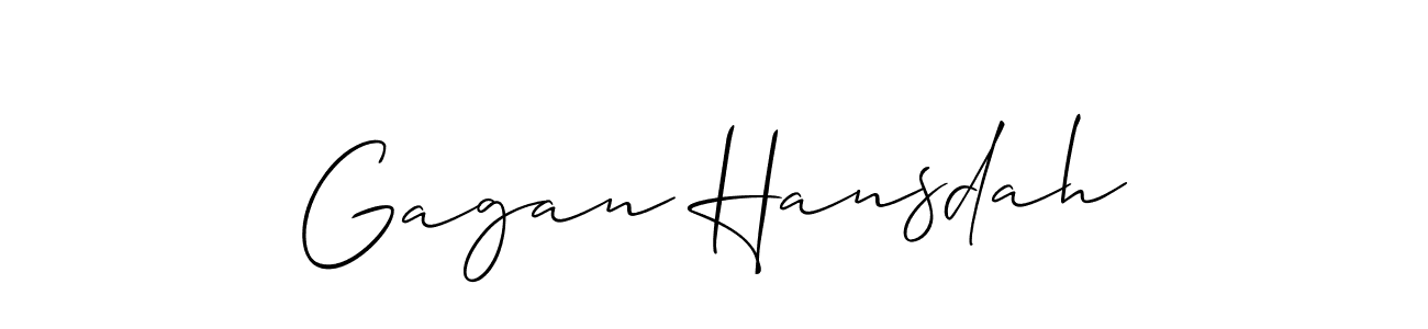 Also You can easily find your signature by using the search form. We will create Gagan Hansdah name handwritten signature images for you free of cost using Allison_Script sign style. Gagan Hansdah signature style 2 images and pictures png