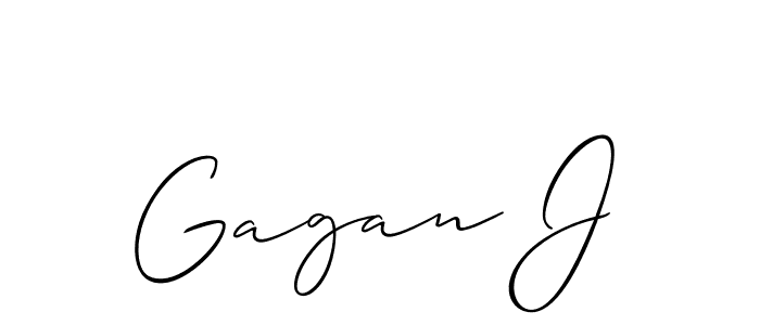 Create a beautiful signature design for name Gagan J. With this signature (Allison_Script) fonts, you can make a handwritten signature for free. Gagan J signature style 2 images and pictures png