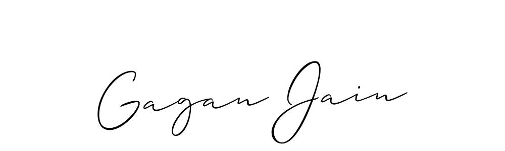 Create a beautiful signature design for name Gagan Jain. With this signature (Allison_Script) fonts, you can make a handwritten signature for free. Gagan Jain signature style 2 images and pictures png
