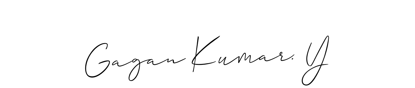 if you are searching for the best signature style for your name Gagan Kumar. Y. so please give up your signature search. here we have designed multiple signature styles  using Allison_Script. Gagan Kumar. Y signature style 2 images and pictures png
