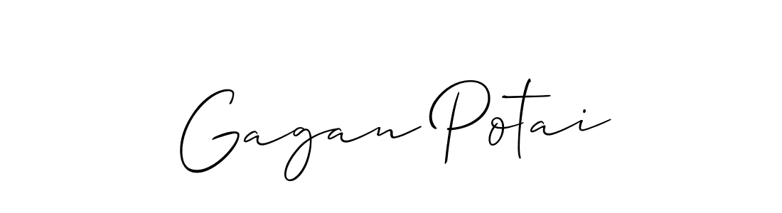Make a beautiful signature design for name Gagan Potai. With this signature (Allison_Script) style, you can create a handwritten signature for free. Gagan Potai signature style 2 images and pictures png