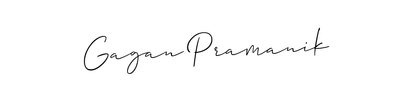Make a beautiful signature design for name Gagan Pramanik. With this signature (Allison_Script) style, you can create a handwritten signature for free. Gagan Pramanik signature style 2 images and pictures png