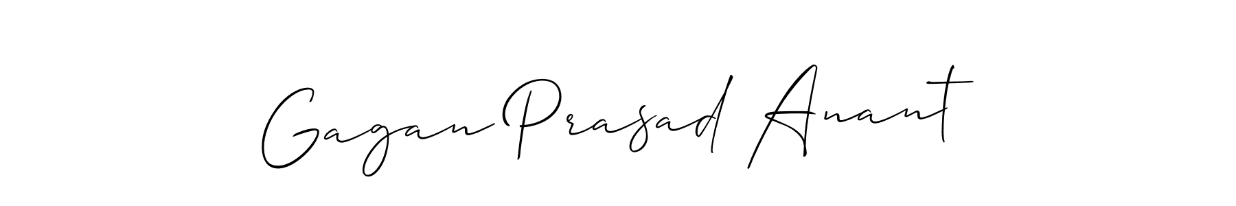 The best way (Allison_Script) to make a short signature is to pick only two or three words in your name. The name Gagan Prasad Anant include a total of six letters. For converting this name. Gagan Prasad Anant signature style 2 images and pictures png