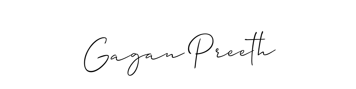 Use a signature maker to create a handwritten signature online. With this signature software, you can design (Allison_Script) your own signature for name Gagan Preeth. Gagan Preeth signature style 2 images and pictures png