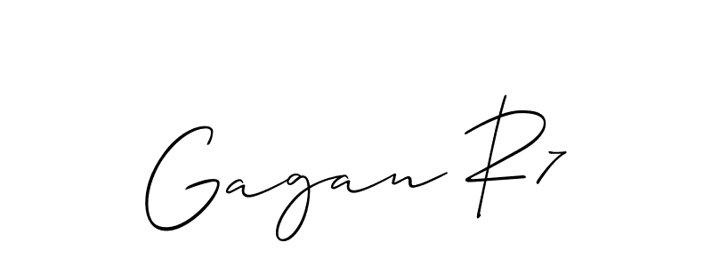 Make a beautiful signature design for name Gagan R7. With this signature (Allison_Script) style, you can create a handwritten signature for free. Gagan R7 signature style 2 images and pictures png