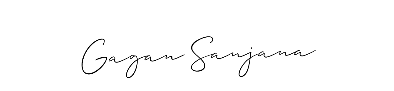 Allison_Script is a professional signature style that is perfect for those who want to add a touch of class to their signature. It is also a great choice for those who want to make their signature more unique. Get Gagan Sanjana name to fancy signature for free. Gagan Sanjana signature style 2 images and pictures png