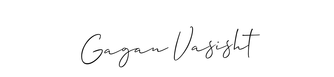 How to Draw Gagan Vasisht signature style? Allison_Script is a latest design signature styles for name Gagan Vasisht. Gagan Vasisht signature style 2 images and pictures png