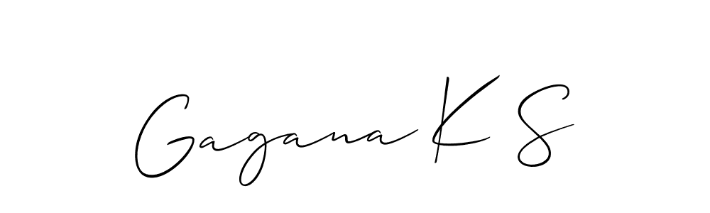 Design your own signature with our free online signature maker. With this signature software, you can create a handwritten (Allison_Script) signature for name Gagana K S. Gagana K S signature style 2 images and pictures png