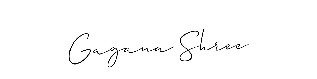 Design your own signature with our free online signature maker. With this signature software, you can create a handwritten (Allison_Script) signature for name Gagana Shree. Gagana Shree signature style 2 images and pictures png