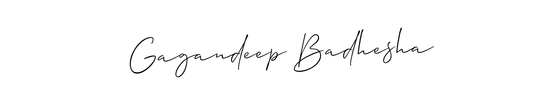 if you are searching for the best signature style for your name Gagandeep Badhesha. so please give up your signature search. here we have designed multiple signature styles  using Allison_Script. Gagandeep Badhesha signature style 2 images and pictures png
