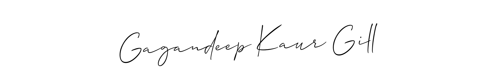 Use a signature maker to create a handwritten signature online. With this signature software, you can design (Allison_Script) your own signature for name Gagandeep Kaur Gill. Gagandeep Kaur Gill signature style 2 images and pictures png