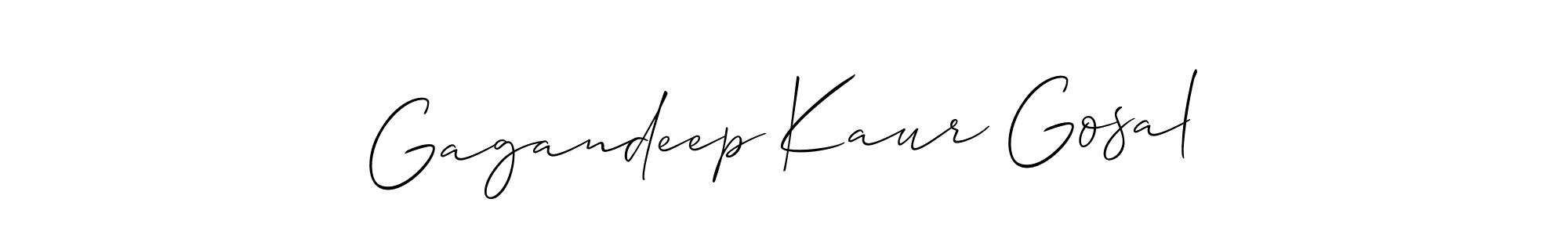 How to make Gagandeep Kaur Gosal signature? Allison_Script is a professional autograph style. Create handwritten signature for Gagandeep Kaur Gosal name. Gagandeep Kaur Gosal signature style 2 images and pictures png