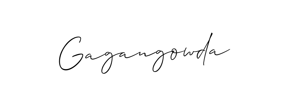 Use a signature maker to create a handwritten signature online. With this signature software, you can design (Allison_Script) your own signature for name Gagangowda. Gagangowda signature style 2 images and pictures png