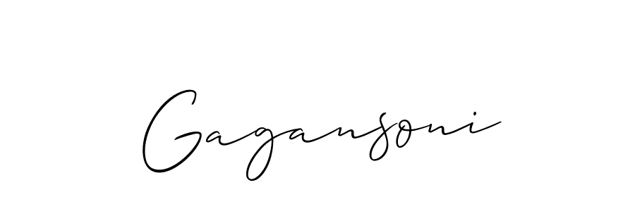 The best way (Allison_Script) to make a short signature is to pick only two or three words in your name. The name Gagansoni include a total of six letters. For converting this name. Gagansoni signature style 2 images and pictures png