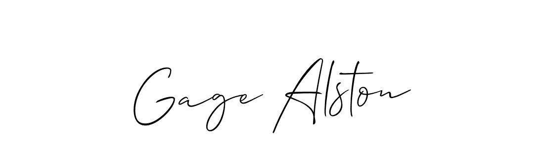 Design your own signature with our free online signature maker. With this signature software, you can create a handwritten (Allison_Script) signature for name Gage Alston. Gage Alston signature style 2 images and pictures png